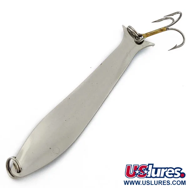 Vintage Acme Flash-King Wobbler, 1/4oz Nickel/blue fishing spoon #17992