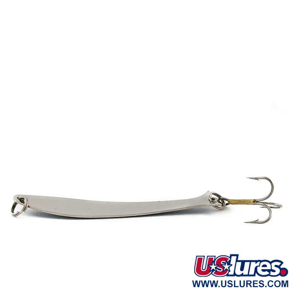 Vintage Acme Flash-King Wobbler, 1/4oz Nickel/blue fishing spoon #17992