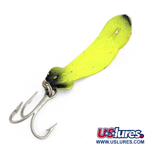 Vintage   Buck Perry Spoonplug UV, 3/16oz Chartreuse fishing spoon #18000