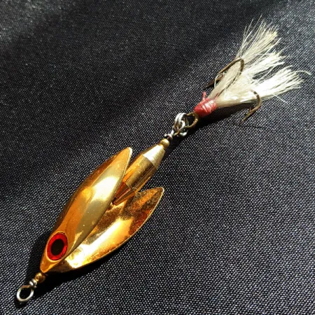 Vintage Mann's Bait  Mann's Winger 2 Blade Spinner, 1/4oz Gold spinning lure #18005