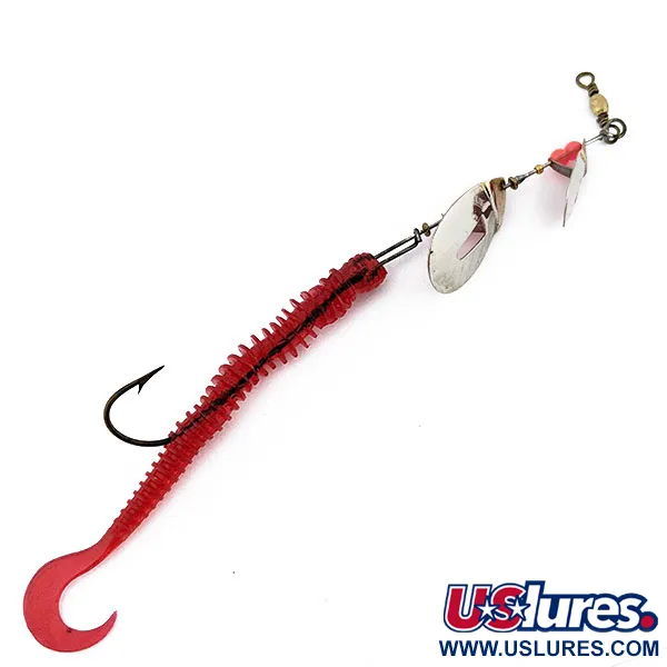 Vintage   Pflueger June Bug, 1/3oz Nickel/Gold/Red spinning lure #18037