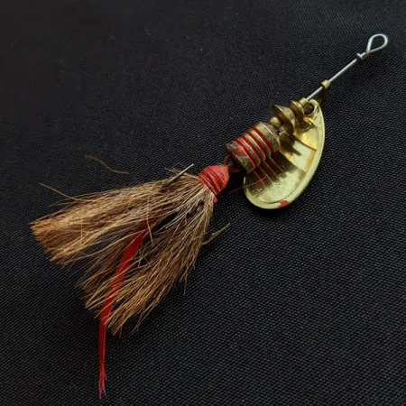 Vintage Mepps Aglia 1 Dressed, 1/8oz Gold spinning lure #18044