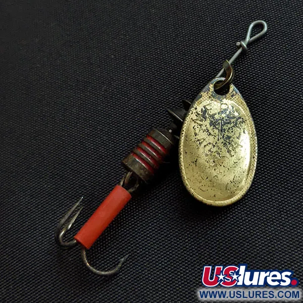 Vintage   Mepps Aglia 1, 1/8oz Gold spinning lure #18048