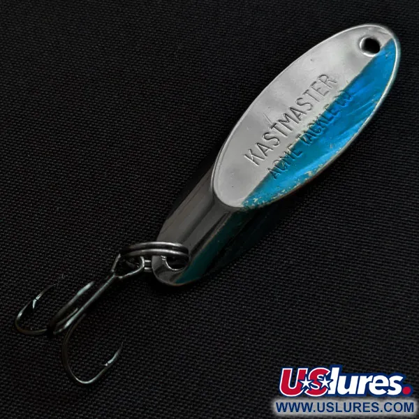 Vintage Acme Kastmaster, 1/4oz nickel/blue fishing spoon #18079