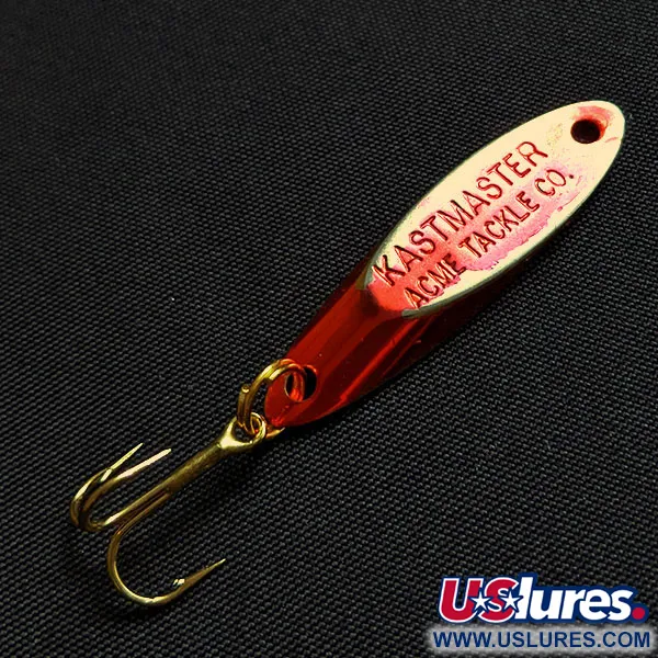 Vintage Acme Kastmaster, 1/8oz gold/red fishing spoon #18090