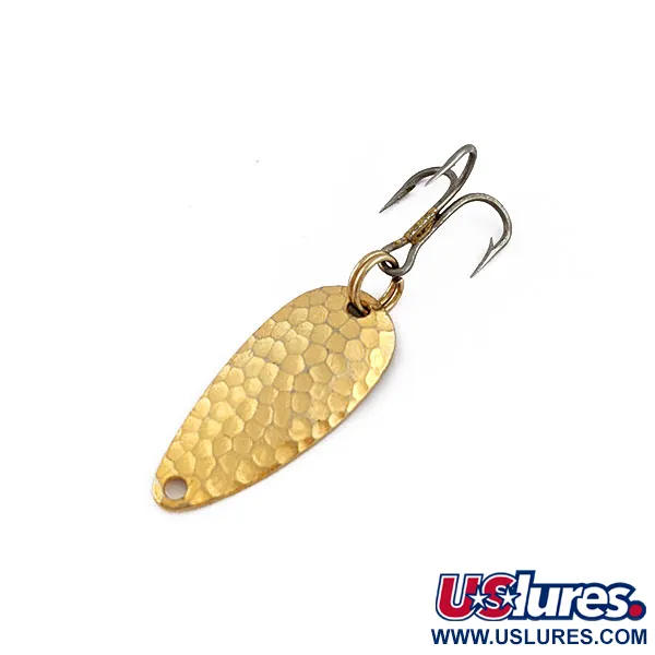 Vintage Acme Wonderlure, 1/32oz hammered gold fishing spoon #18091
