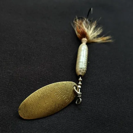 Vintage Yakima Bait Worden’s Original Rooster Tail 4, 1/4oz gold spinning lure #18113