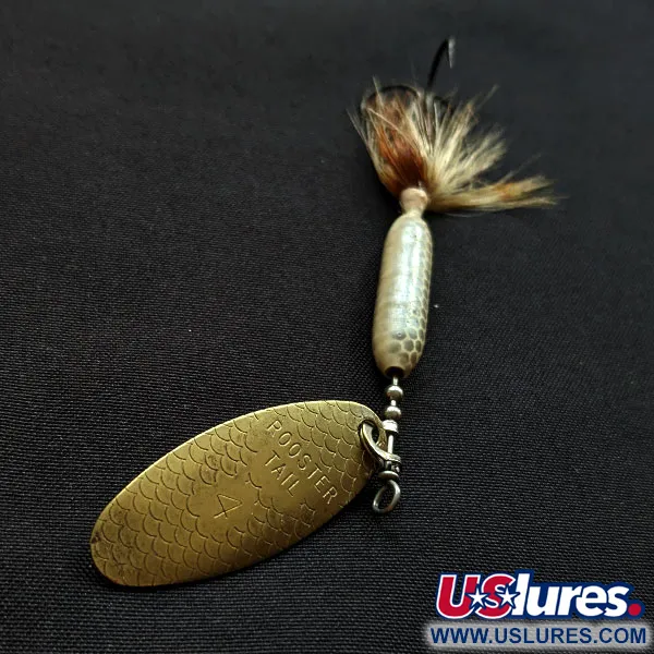 Vintage  Yakima Bait Worden’s Original Rooster Tail 4, 1/4oz gold spinning lure #18113
