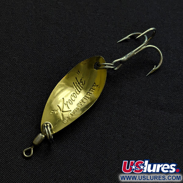  Luhr Jensen Lil' Kroc (Krocodile Stubby), 3/16oz gold fishing spoon #18179