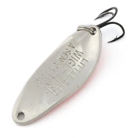 Vintage Little Cleo Seneca, 1/4oz nickel/orange fishing spoon #18181