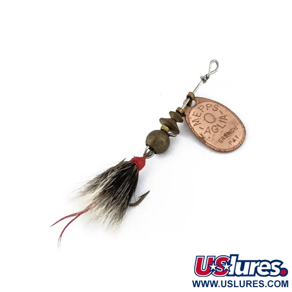 Vintage   Mepps Aglia 0 Dressed, 3/32oz copper spinning lure #18184