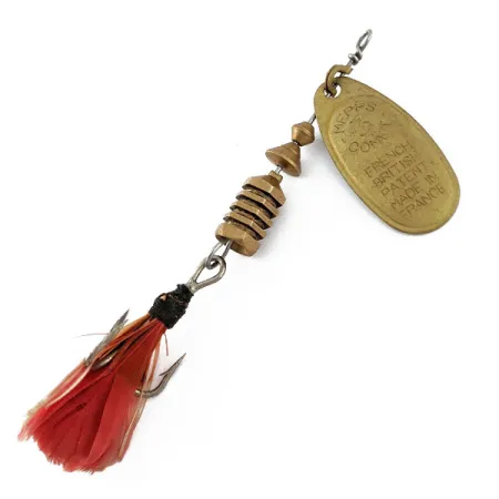 Vintage Mepps Comet 3 Dressed (1960s), 1/4oz brass spinning lure #18187