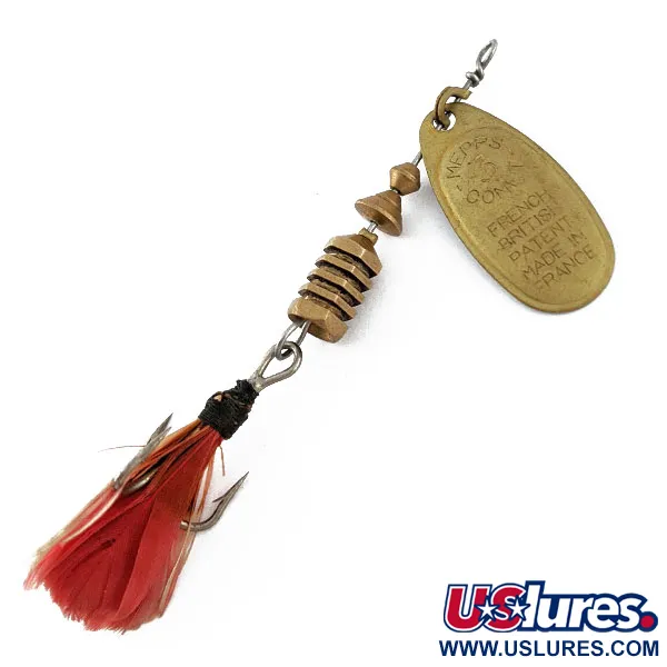 Vintage   Mepps Comet 3 Dressed (1960s), 1/4oz brass spinning lure #18187