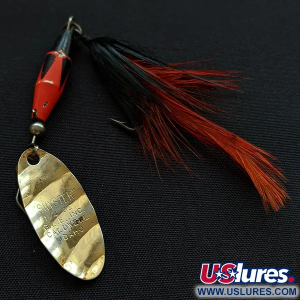 Vintage   Glen Evans Shyster, 1/4oz gold/red spinning lure #18189