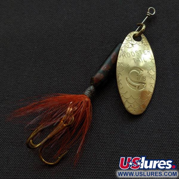 Vintage  Yakima Bait Worden’s Original Rooster Tail, 1/8oz gold spinning lure #18191