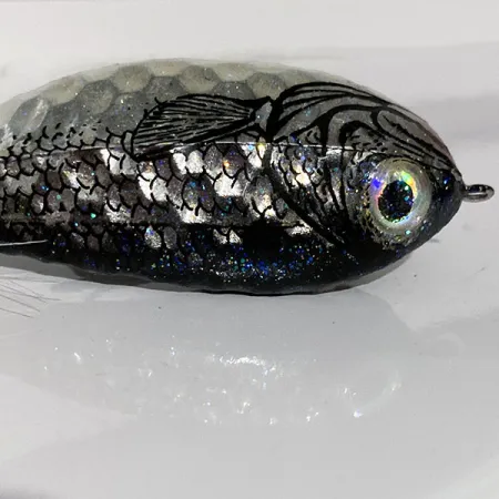 Vintage Renosky Lures Renegade Crystalina Crippled Shad, 2/5oz silver fishing lure #18202