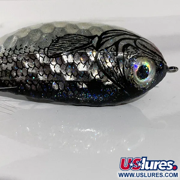 Vintage  Renosky Lures Renegade Crystalina Crippled Shad, 2/5oz silver fishing lure #18202