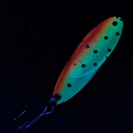 Vintage Acme Kastmaster UV, 3/4oz Fire Tiger fishing spoon #18208