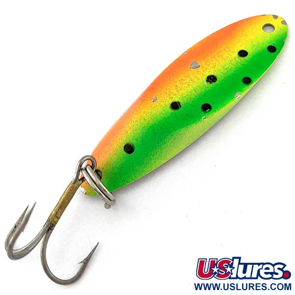 Vintage Acme Kastmaster UV, 3/4oz Fire Tiger fishing spoon #18208