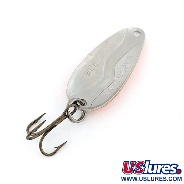 Vintage Acme Kamlooper Wee, 1/8oz nickel/orange fishing spoon #18211
