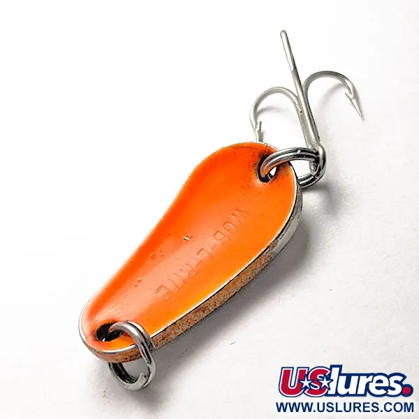 Vintage Acme Wob-L-Rite, 3/16oz nickel/orange UV fishing spoon #18214