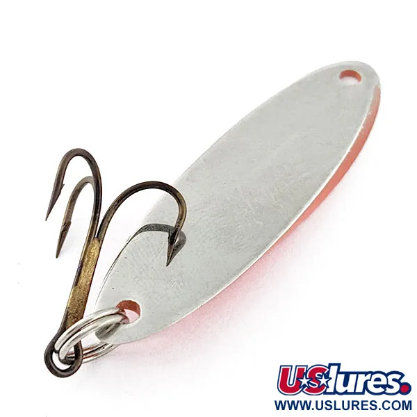 Vintage Acme Kastmaster, 3/8oz nickel/orange fishing spoon #18236