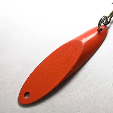 Vintage Acme Kastmaster, 3/8oz nickel/orange fishing spoon #18236