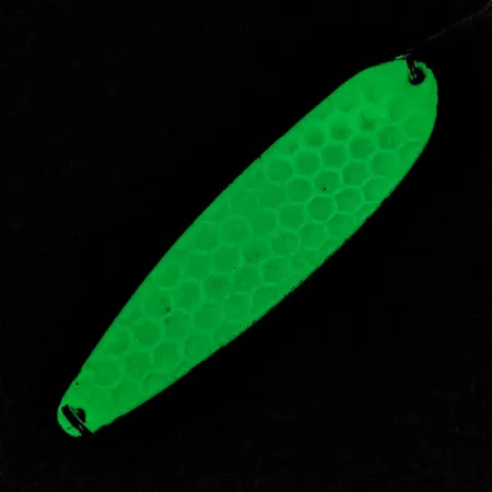 Vintage Worth Hex Trolling Spoons Glow, 2/3oz green Glow - glows in the dark fishing spoon #18240