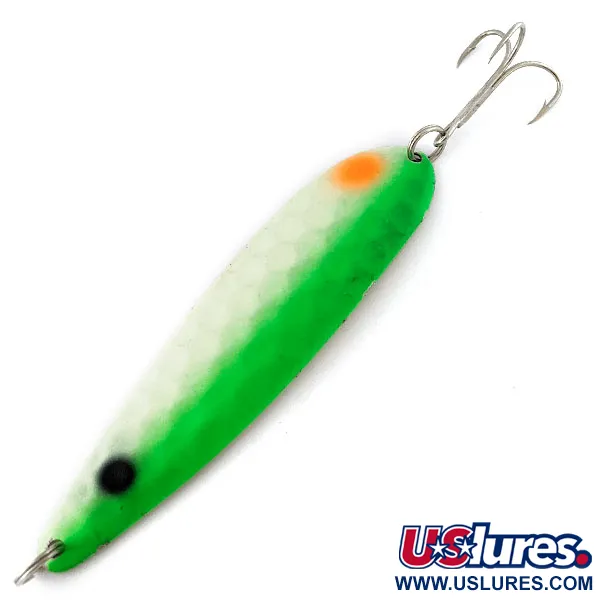 Vintage Worth Hex Trolling Spoons Glow, 2/3oz green Glow - glows in the dark fishing spoon #18240
