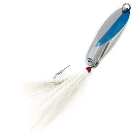 Vintage Luhr Jensen luhr Jensen Cast Champ, 2 3/4oz nickel/blue fishing spoon #18243