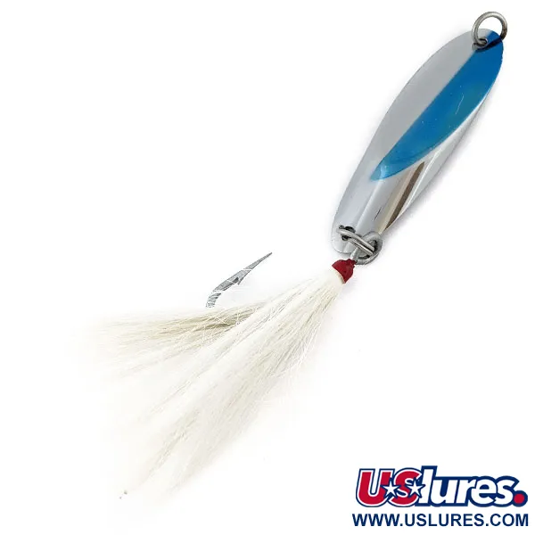 Vintage  Luhr Jensen luhr Jensen Cast Champ, 2 3/4oz nickel/blue fishing spoon #18243