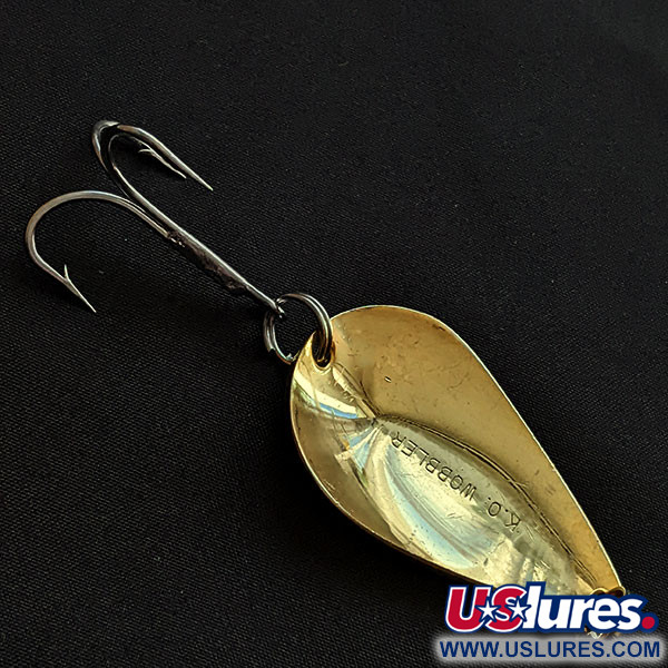 Vintage  Acme K.O. Wobbler, 3/4oz orange/gold fishing spoon #18251