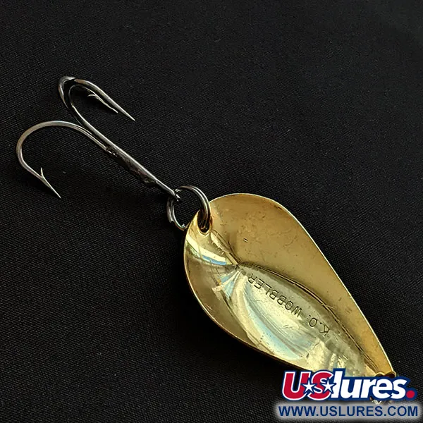Vintage Acme K.O. Wobbler, 3/4oz orange/gold fishing spoon #18251