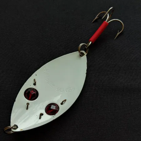 Vintage Eppinger Red Eye Wiggler, 1oz red white fishing spoon #18262