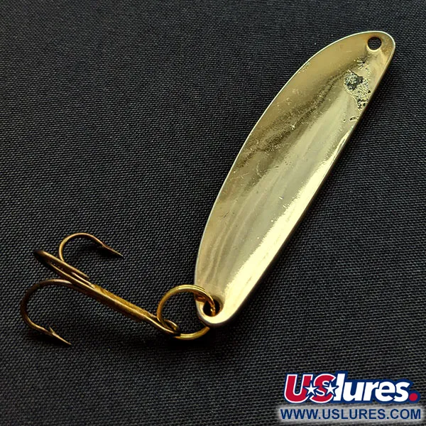 Vintage Acme Side-Winder, 1/3oz gold fishing spoon #18265