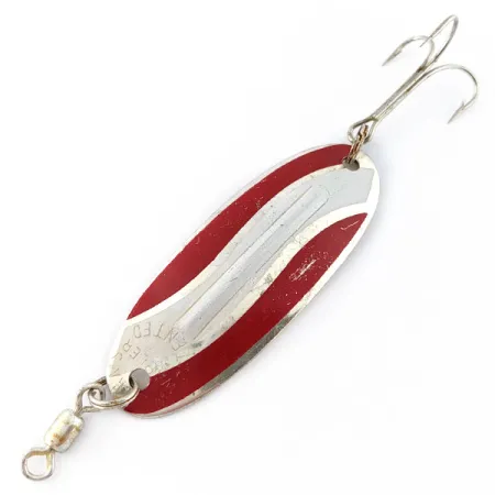 Vintage Williams Wabler W50, 1/2oz silver/red fishing spoon #18427