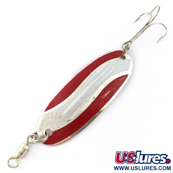 Vintage Williams Wabler W50, 1/2oz silver/red fishing spoon #18427