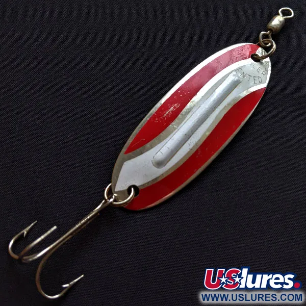 Vintage Williams Wabler W50, 1/2oz silver/red fishing spoon #18427