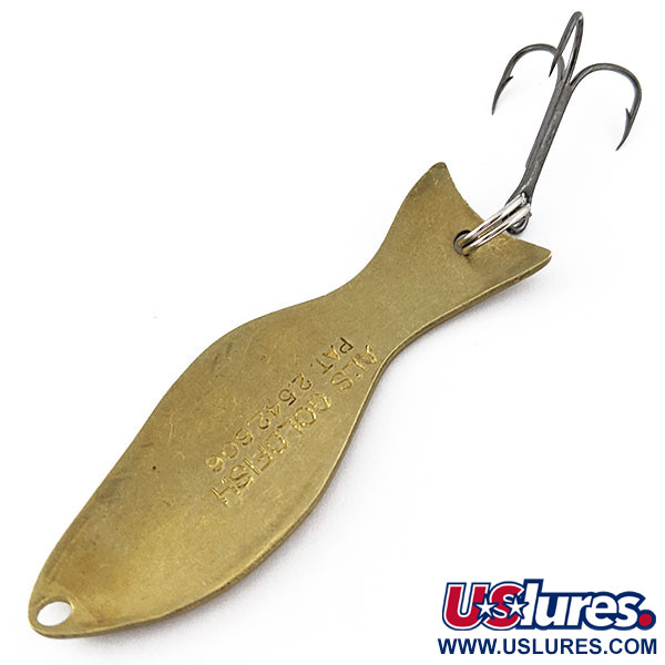 Vintage   Al's gold fish, 3/5oz brass fishing spoon #18425