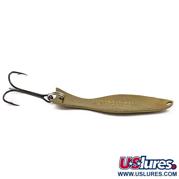Vintage Al's gold fish, 3/5oz brass fishing spoon #18277
