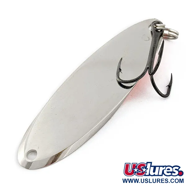 Vintage Acme Kastmaster, 1oz nickel/orange fishing spoon #18280