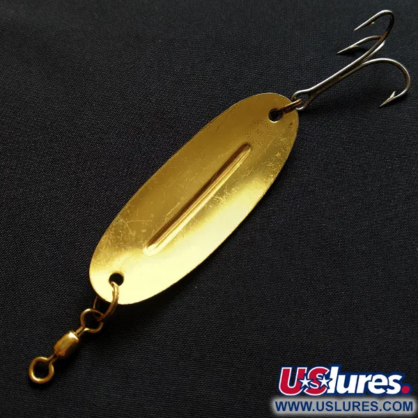Vintage Williams Wabler W50, 1/2oz gold fishing spoon #18291