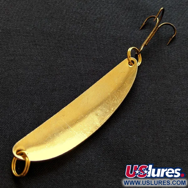 Vintage Acme Side-Winder, 1/3oz gold/orange fishing spoon #18315
