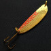 Vintage  Acme Side-Winder, 1/3oz gold/orange fishing spoon #18315