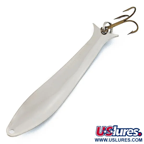 Vintage Acme Flash-King Wobbler, 1/4oz nickel/blue fishing spoon #18316