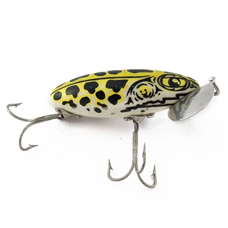 Fred Arbogast Seein's Believin' yellow leopard  frog (1970s)