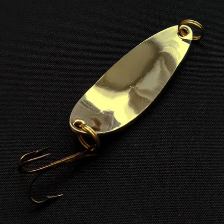 Vintage Acme Little Cleo bubbles, 1/3oz gold fishing spoon #18326