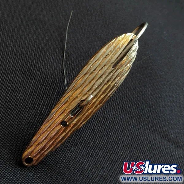 Vintage Williams WIlliams Weedler, 1/4oz gold fishing spoon #18349