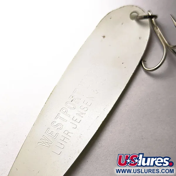 Vintage Luhr Jensen Westport Wobbler, 1/2oz yellow fishing spoon #18368