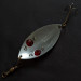 Vintage  Lanes Tackle & Bait Lane's Spark-l-eyed wobbler, 1oz nickel/red eyes fishing spoon #18372